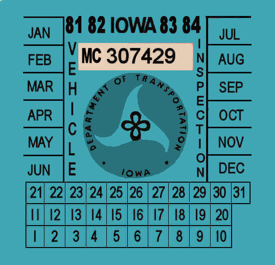 (image for) 1981-84 Iowa Motorcycle Inspection sticker